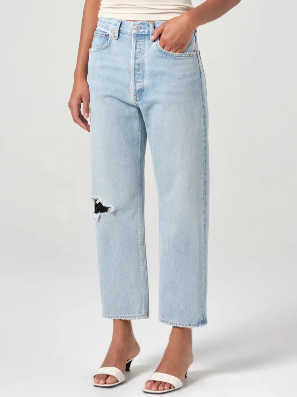 Agolde 90’s Crop Mid-rise Loose-fit Straight Jeans in Segment Size 26